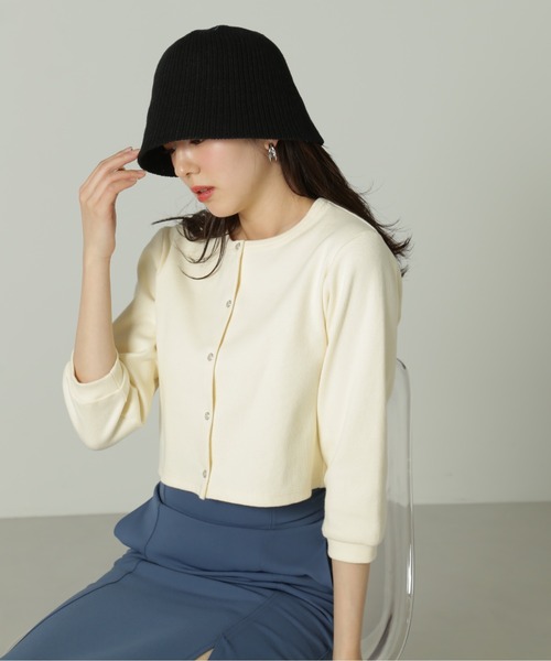 FREE'S MART（フリーズマート）の「◆リブショート丈カットソーカーディガン（カーディガン/ボレロ・レディース・グリーン/ホワイト/ブラック/イエロー・FREE）」の10枚目の写真