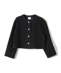 SHIPS | 0 x ones：〈手洗い可能〉ノーカラー パイピング ショート ジャケット(ノーカラージャケット)