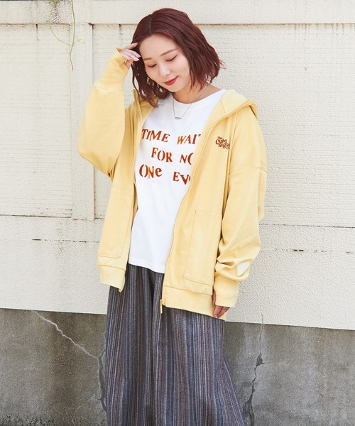 tiptop+pocket｜tiptop/スラブシアーVネックBIGカーディガン