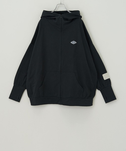 CUBE SUGAR（キューブシュガー）の「UVカット加工ドルマンスリーブジップパーカー（パーカー・レディース・マルチ/グレー/パープル/オレンジ/ブラック/ホワイト/カラフル/ミント/ピンク/ライトグレー/イエロー/ナチュラル/ブルー・M）」の19枚目の写真