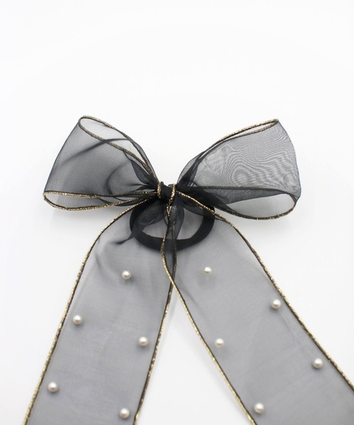 オーガンジーリボンヘアゴム heart lemon soda オーガンジーリボン