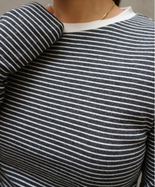 TRUNC(トランクエイティーエイト)の「Soft Touch Border Tee(Tシャツ/カットソー・レディース・ブラック/アイボリー/チャコールグレー・FREE)」の19枚目の写真