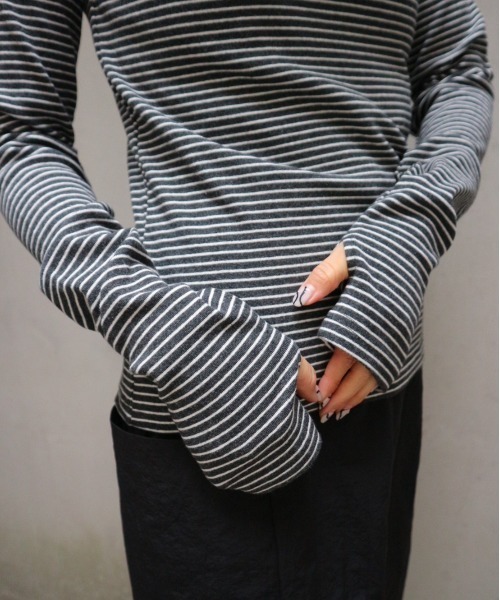 TRUNC(トランクエイティーエイト)の「Soft Touch Border Tee(Tシャツ/カットソー・レディース・ブラック/アイボリー/チャコールグレー・FREE)」の17枚目の写真