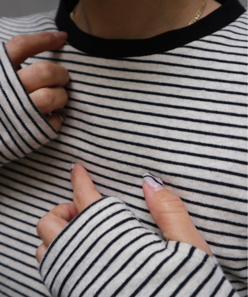 TRUNC(トランクエイティーエイト)の「Soft Touch Border Tee(Tシャツ/カットソー・レディース・ブラック/アイボリー/チャコールグレー・FREE)」の18枚目の写真