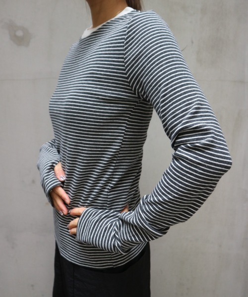 TRUNC(トランクエイティーエイト)の「Soft Touch Border Tee(Tシャツ/カットソー・レディース・ブラック/アイボリー/チャコールグレー・FREE)」の10枚目の写真