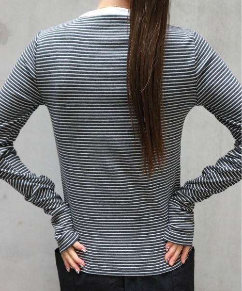 TRUNC(トランクエイティーエイト)の「Soft Touch Border Tee(Tシャツ/カットソー・レディース・ブラック/アイボリー/チャコールグレー・FREE)」の11枚目の写真