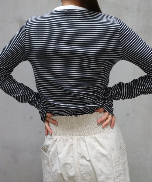 TRUNC(トランクエイティーエイト)の「Soft Touch Border Tee(Tシャツ/カットソー・レディース・ブラック/アイボリー/チャコールグレー・FREE)」の12枚目の写真