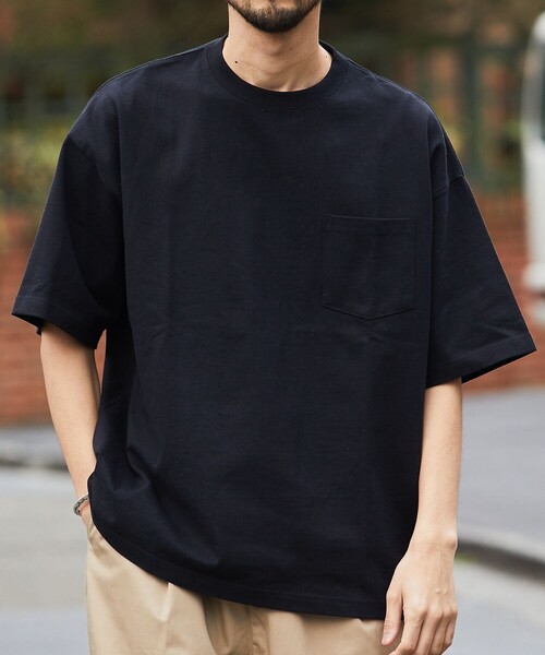 FREAK'S STORE（フリークスストア）の「【限定展開】9オンス Heavyweight ビッグシルエット クルーネック ポケットTシャツ/ヘビーウェイト（Tシャツ/カットソー・メンズ・ホワイト系その他/ネイビー/ホワイト/ブラック系その他/アッシュグレー/ブラック/グレイッシュベージュ/ダークグリーン・MEDIUM/SMALL/LARGE）」の10枚目の写真