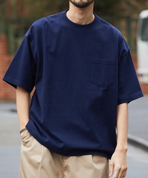 FREAK'S STORE（フリークスストア）の「【限定展開】9オンス Heavyweight ビッグシルエット クルーネック ポケットTシャツ/ヘビーウェイト（Tシャツ/カットソー・メンズ・ホワイト系その他/ネイビー/ホワイト/ブラック系その他/アッシュグレー/ブラック/グレイッシュベージュ/ダークグリーン・MEDIUM/SMALL/LARGE）」の11枚目の写真