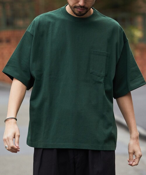 FREAK'S STORE（フリークスストア）の「【限定展開】9オンス Heavyweight ビッグシルエット クルーネック ポケットTシャツ/ヘビーウェイト（Tシャツ/カットソー・メンズ・ホワイト系その他/ネイビー/ホワイト/ブラック系その他/アッシュグレー/ブラック/グレイッシュベージュ/ダークグリーン・MEDIUM/SMALL/LARGE）」の12枚目の写真