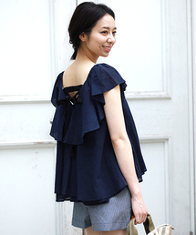 Ray BEAMS | Ray BEAMS / バック リボン ラッフル ブラウス(シャツ/ブラウス)