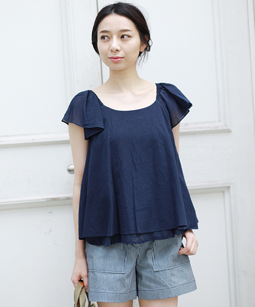 Ray BEAMS（レイビームス）の「Ray BEAMS / バック リボン ラッフル ブラウス（シャツ/ブラウス・レディース・ホワイト/ネイビー・ONE SIZE）」の13枚目の写真