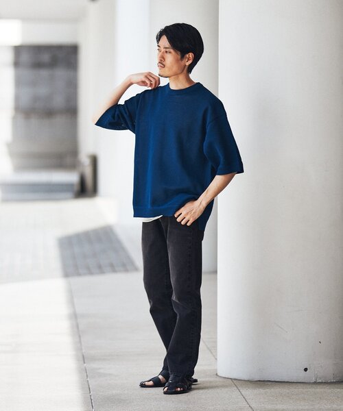 EDIFICE（エディフィス）の「スポンディッシュ リラックス ニット Tシャツ（ニット/セーター・メンズ・ブルー/チャコールグレー/ブラック/アイボリー/レッド・SMALL/MEDIUM/LARGE）」の13枚目の写真