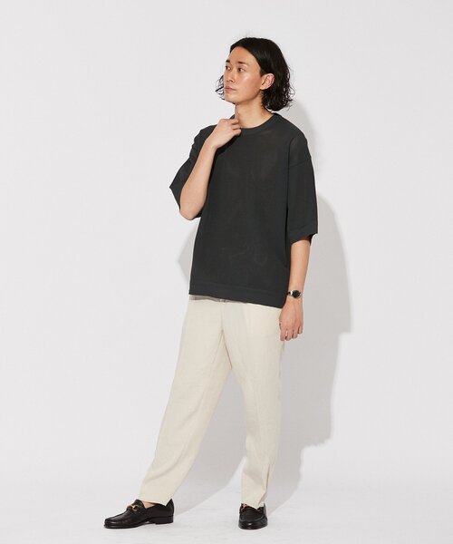 EDIFICE（エディフィス）の「スポンディッシュ リラックス ニット Tシャツ（ニット/セーター・メンズ・ブルー/チャコールグレー/ブラック/アイボリー/レッド・SMALL/MEDIUM/LARGE）」の17枚目の写真