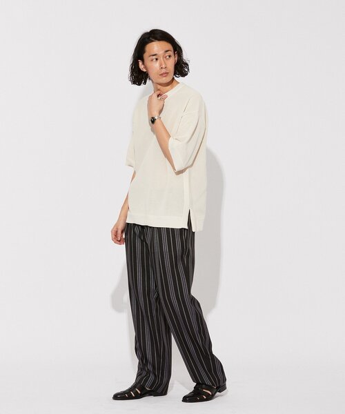 EDIFICE（エディフィス）の「スポンディッシュ リラックス ニット Tシャツ（ニット/セーター・メンズ・ブルー/チャコールグレー/ブラック/アイボリー/レッド・SMALL/MEDIUM/LARGE）」の18枚目の写真