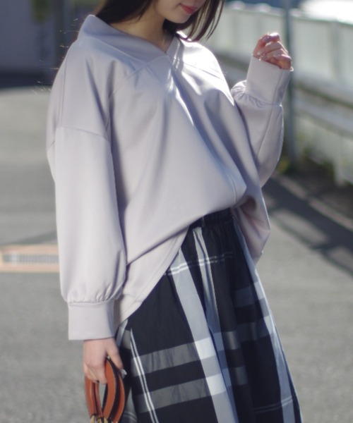 a lot of love（ア ロット オブ ラブ）の「ゆったりシルエットカットソー（Tシャツ/カットソー・レディース・ブラック/ライトグレー・FREE）」の9枚目の写真