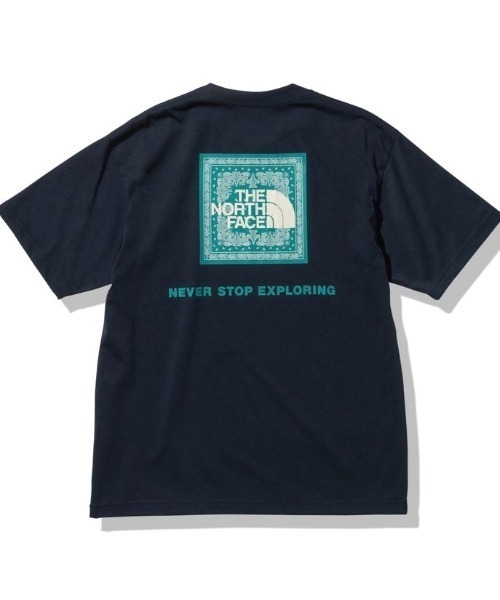 THE NORTH FACE（ザノースフェイス）の「THE NORTH FACE/ザ・ノースフェイス　S/S Bandana Square Logo Tee ショートスリーブバンダナスクエアロゴティー NT32349（Tシャツ/カットソー・メンズ・ネイビー/ホワイト/ブラック/グレー・M/L/XL）」の4枚目の写真