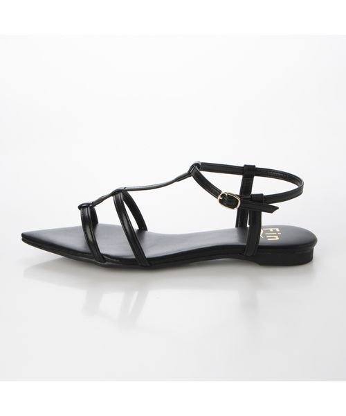 Fin（フィン）の「ポインテッドトゥTストラップサンダル【低反発スポンジ入り】（サンダル・レディース・ブラック/ゴールド/アイボリー・22.5cm/23cm/23.5cm/24cm/24.5cm）」の4枚目の写真