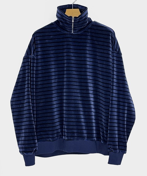 KIIT(キート)の「KIIT キート / HIGH NECK ZIP UP PULLOVER ハイネックジップアップベロアプルオーバースウェット ハーフジップトレーナー / KIP-T59-003(その他トップス・メンズ・ネイビー/バーガンディー・3/2)」の2枚目の写真
