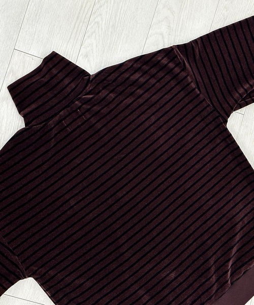 KIIT(キート)の「KIIT キート / HIGH NECK ZIP UP PULLOVER ハイネックジップアップベロアプルオーバースウェット ハーフジップトレーナー / KIP-T59-003(その他トップス・メンズ・ネイビー/バーガンディー・3/2)」の7枚目の写真