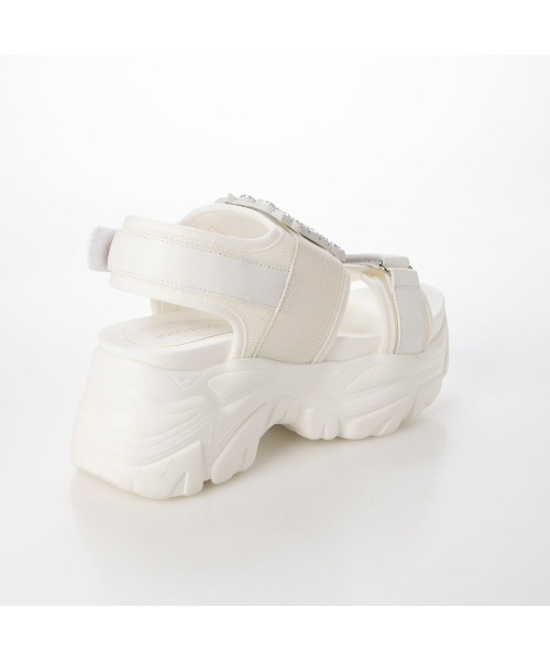 Mafmof（マフモフ）の「Mafmof(マフモフ)ビジュー付き厚底ボリュームソールスポーツサンダル（サンダル・レディース・ホワイト/ブラック・L/S/LL/M）」の18枚目の写真