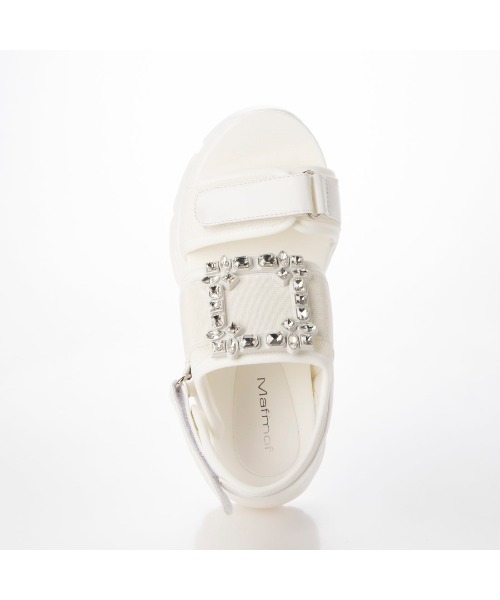 Mafmof（マフモフ）の「Mafmof(マフモフ)ビジュー付き厚底ボリュームソールスポーツサンダル（サンダル・レディース・ホワイト/ブラック・L/S/LL/M）」の20枚目の写真