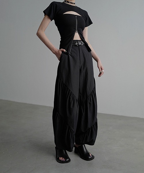 chuclla（チュクラ）の「リブカットソー２ピースセット chw23s067（Tシャツ/カットソー・レディース・ブラック/ベージュ・M/S）」の17枚目の写真