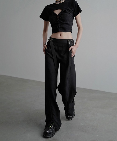 chuclla（チュクラ）の「リブカットソー２ピースセット chw23s067（Tシャツ/カットソー・レディース・ブラック/ベージュ・M/S）」の15枚目の写真