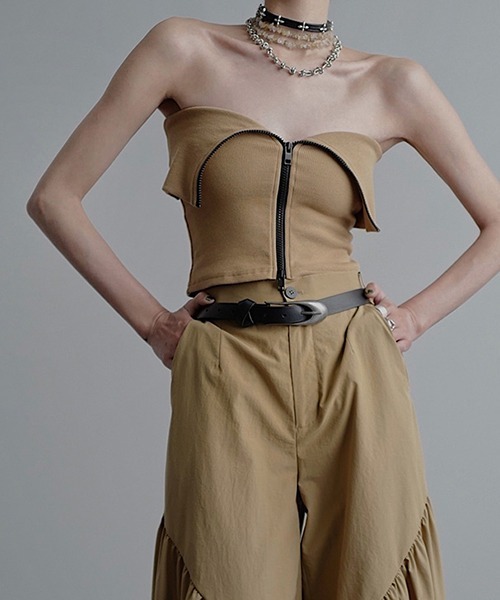 chuclla（チュクラ）の「リブカットソー２ピースセット chw23s067（Tシャツ/カットソー・レディース・ブラック/ベージュ・M/S）」の13枚目の写真