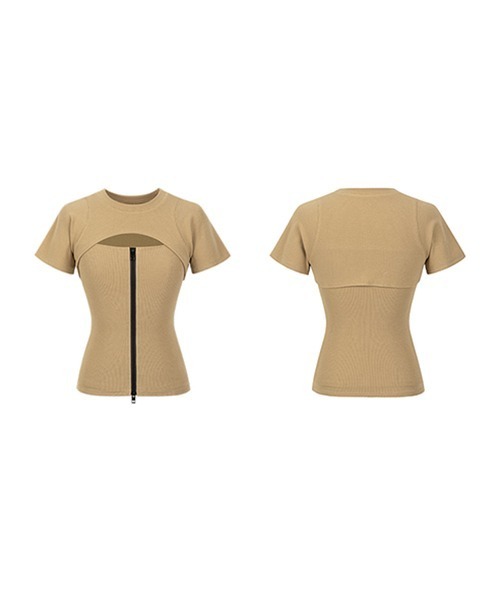 chuclla（チュクラ）の「リブカットソー２ピースセット chw23s067（Tシャツ/カットソー・レディース・ブラック/ベージュ・M/S）」の14枚目の写真