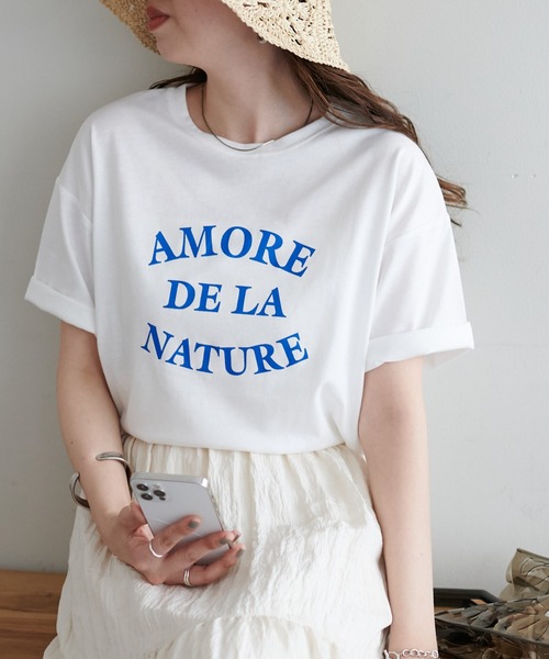 DISCOAT（ディスコート）の「【WEB限定】フレンチアーチロゴTシャツ（Tシャツ/カットソー・レディース・ピンク/ホワイト/ブラック/ホワイト系その他/ネイビー/オフホワイト/クリア/グレー系その他・FREE）」の4枚目の写真