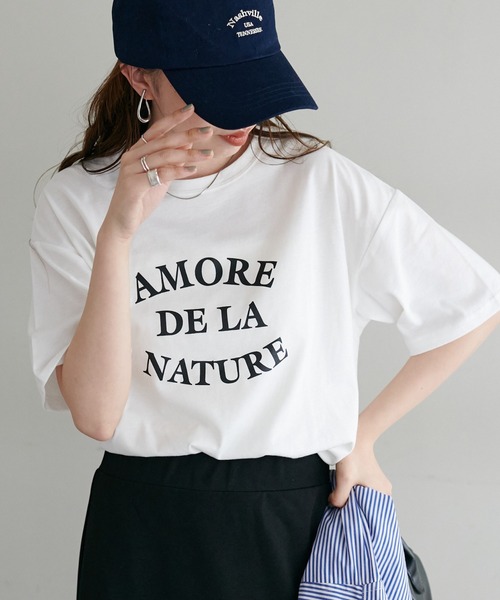 DISCOAT（ディスコート）の「【WEB限定】フレンチアーチロゴTシャツ（Tシャツ/カットソー・レディース・ピンク/ホワイト/ブラック/ホワイト系その他/ネイビー/オフホワイト/クリア/グレー系その他・FREE）」の2枚目の写真