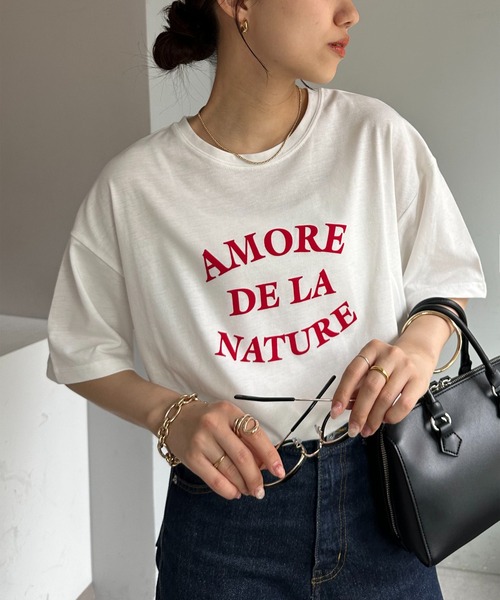 DISCOAT（ディスコート）の「【WEB限定】フレンチアーチロゴTシャツ（Tシャツ/カットソー・レディース・ピンク/ホワイト/ブラック/ホワイト系その他/ネイビー/オフホワイト/クリア/グレー系その他・FREE）」の3枚目の写真