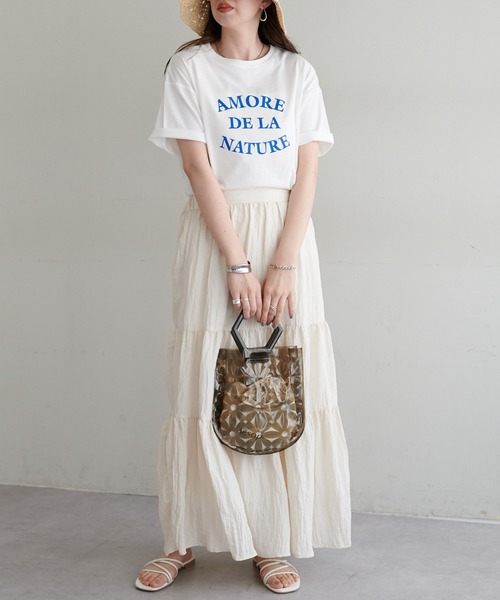 DISCOAT（ディスコート）の「【WEB限定】フレンチアーチロゴTシャツ（Tシャツ/カットソー・レディース・ピンク/ホワイト/ブラック/ホワイト系その他/ネイビー/オフホワイト/クリア/グレー系その他・FREE）」の20枚目の写真