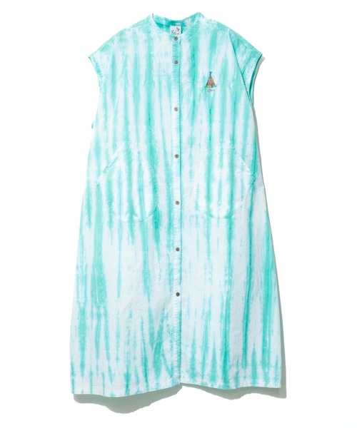 go slow caravan(ゴースローキャラバン)の「タイダイ染めオーバーシャツワンピース W(シャツワンピース・レディース・ライトグリーン/イエロー/ライトブルー・FREE)」の2枚目の写真