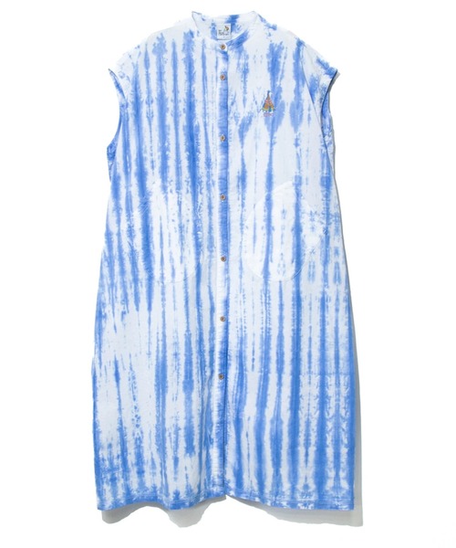 go slow caravan(ゴースローキャラバン)の「タイダイ染めオーバーシャツワンピース W(シャツワンピース・レディース・ライトグリーン/イエロー/ライトブルー・FREE)」の3枚目の写真