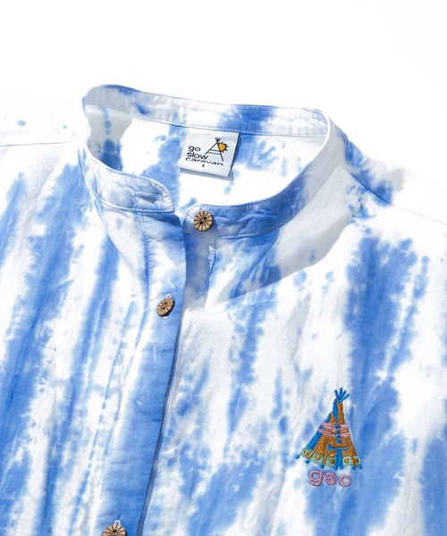 go slow caravan(ゴースローキャラバン)の「タイダイ染めオーバーシャツワンピース W(シャツワンピース・レディース・ライトグリーン/イエロー/ライトブルー・FREE)」の5枚目の写真