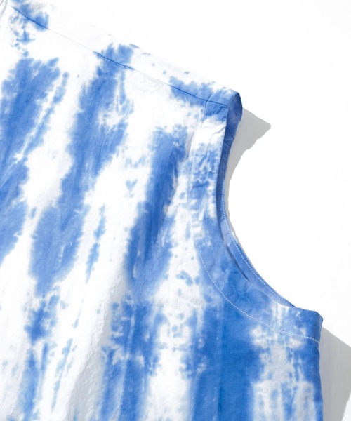 go slow caravan(ゴースローキャラバン)の「タイダイ染めオーバーシャツワンピース W(シャツワンピース・レディース・ライトグリーン/イエロー/ライトブルー・FREE)」の6枚目の写真