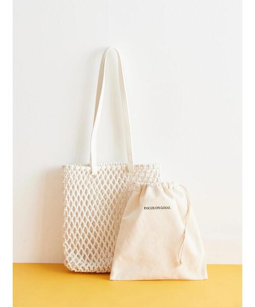 AMERICAN HOLIC（アメリカンホリック）の「マクラメトートバッグA（トートバッグ・レディース・ブルー/アイボリー・FREE）」の3枚目の写真
