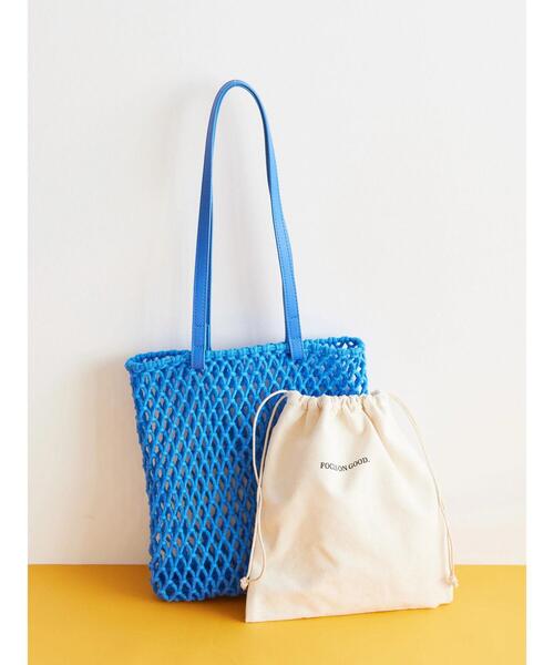 AMERICAN HOLIC（アメリカンホリック）の「マクラメトートバッグA（トートバッグ・レディース・ブルー/アイボリー・FREE）」の4枚目の写真