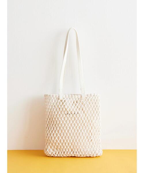 AMERICAN HOLIC（アメリカンホリック）の「マクラメトートバッグA（トートバッグ・レディース・ブルー/アイボリー・FREE）」の6枚目の写真