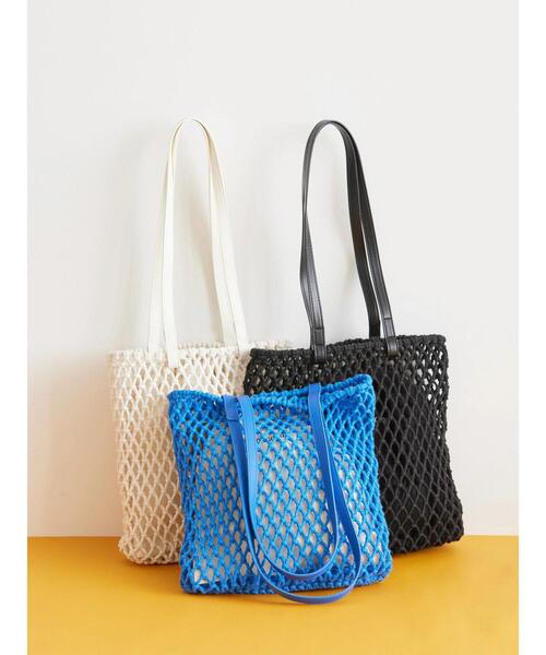 AMERICAN HOLIC（アメリカンホリック）の「マクラメトートバッグA（トートバッグ・レディース・ブルー/アイボリー・FREE）」の7枚目の写真