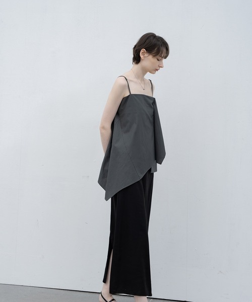 EKCOOKIES（イーケークッキーズ）の「【 EKCOOKIES 】アシンメトリーフリルキャミビスチェ（キャミソール・レディース・カーキ・M）」の13枚目の写真