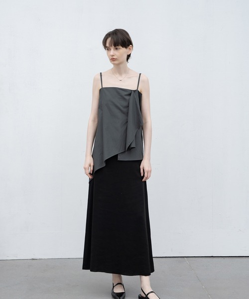 EKCOOKIES（イーケークッキーズ）の「【 EKCOOKIES 】アシンメトリーフリルキャミビスチェ（キャミソール・レディース・カーキ・M）」の5枚目の写真