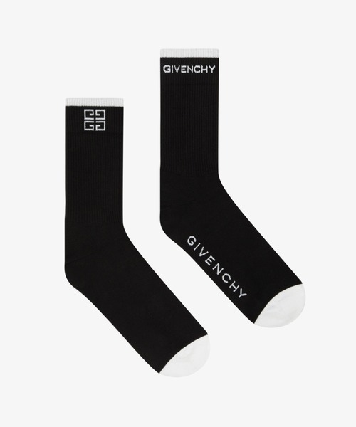 GIVENCHY（ジバンシイ）の「GIVENCHY 4G SOCKS（ソックス/靴下・メンズ・ブラック×ホワイト・LARGE/MEDIUM）」の2枚目の写真