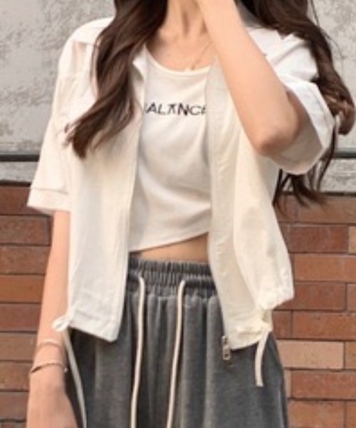 SHEENA(シーナ)の「ポロ襟ジップアップシャツジャケット(シャツ/ブラウス・レディース・ホワイト/ミント/ブラック/ピンク・M)」の12枚目の写真