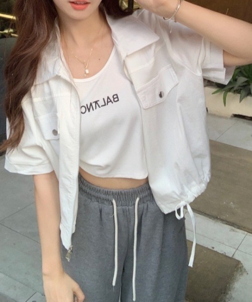 SHEENA(シーナ)の「ポロ襟ジップアップシャツジャケット(シャツ/ブラウス・レディース・ホワイト/ミント/ブラック/ピンク・M)」の16枚目の写真