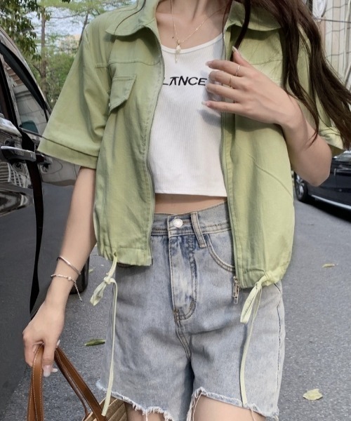 SHEENA(シーナ)の「ポロ襟ジップアップシャツジャケット(シャツ/ブラウス・レディース・ホワイト/ミント/ブラック/ピンク・M)」の17枚目の写真