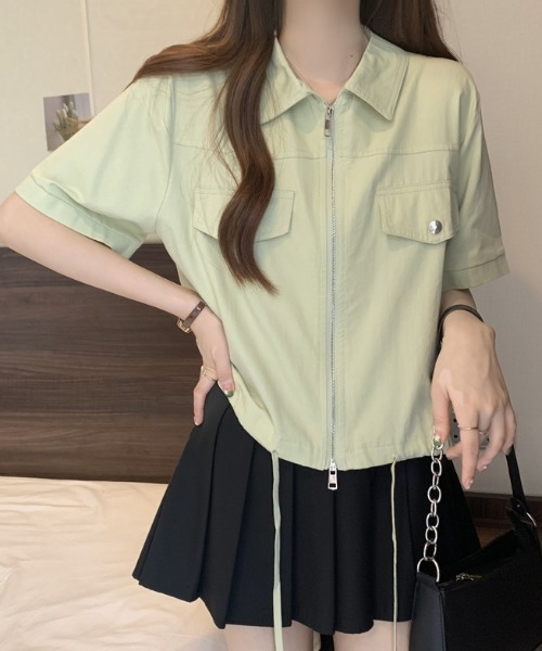 SHEENA(シーナ)の「ポロ襟ジップアップシャツジャケット(シャツ/ブラウス・レディース・ホワイト/ミント/ブラック/ピンク・M)」の19枚目の写真