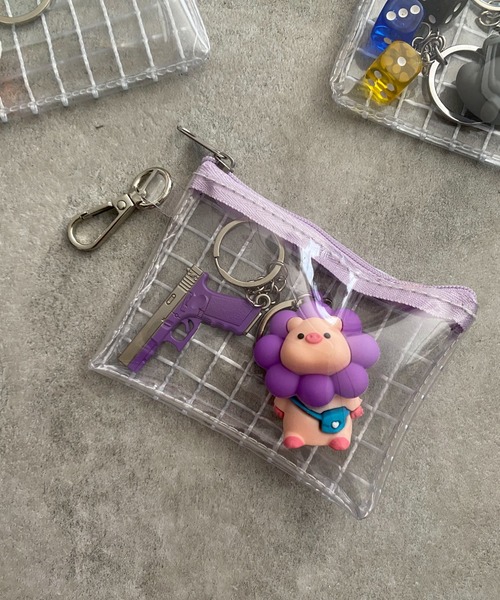 WEGO（ウィゴー）の「WEGO/【一部店限定】カラーテープクリアポーチ（ポーチ・レディース・イエロー/ブルー/ホワイト/レッド/ブラック/サックスブルー/グリーン系その他/ライトパープル/ライトピンク・FREE）」の6枚目の写真